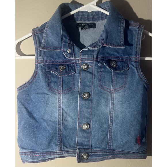 U. S. POLO ASSN. Since 1890 Girls Denim Vest Sz 8/10 - Picture 1 of 4